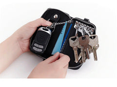 Cow Leather Car Key Wallets Holder Pouch