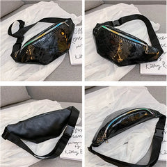 Women Pu Leather Waist Bag Belt Bag Lady Phone Wallet Storage Bags Fanny Pack