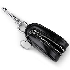 Men's Leather Car Key Wallet Zipper Key Case Organizer