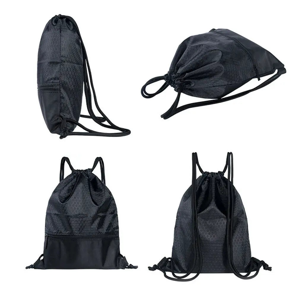 Polyester String Drawstring Back Pack Cinch Sack Gym Tote Bag