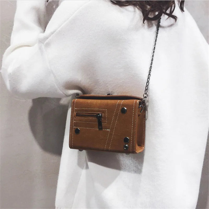 Tide Autumn & Winter Frosted Box Bag Chain Small Bag