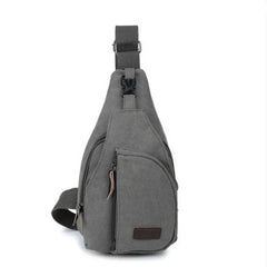 Men Canvas Vintage Leather Backpack Shoulder Bag Chest Sling Bag Handbags