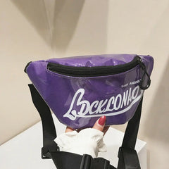 Candy Printed PU Leather Waist Fanny Pack Travel Hip Bum Bag