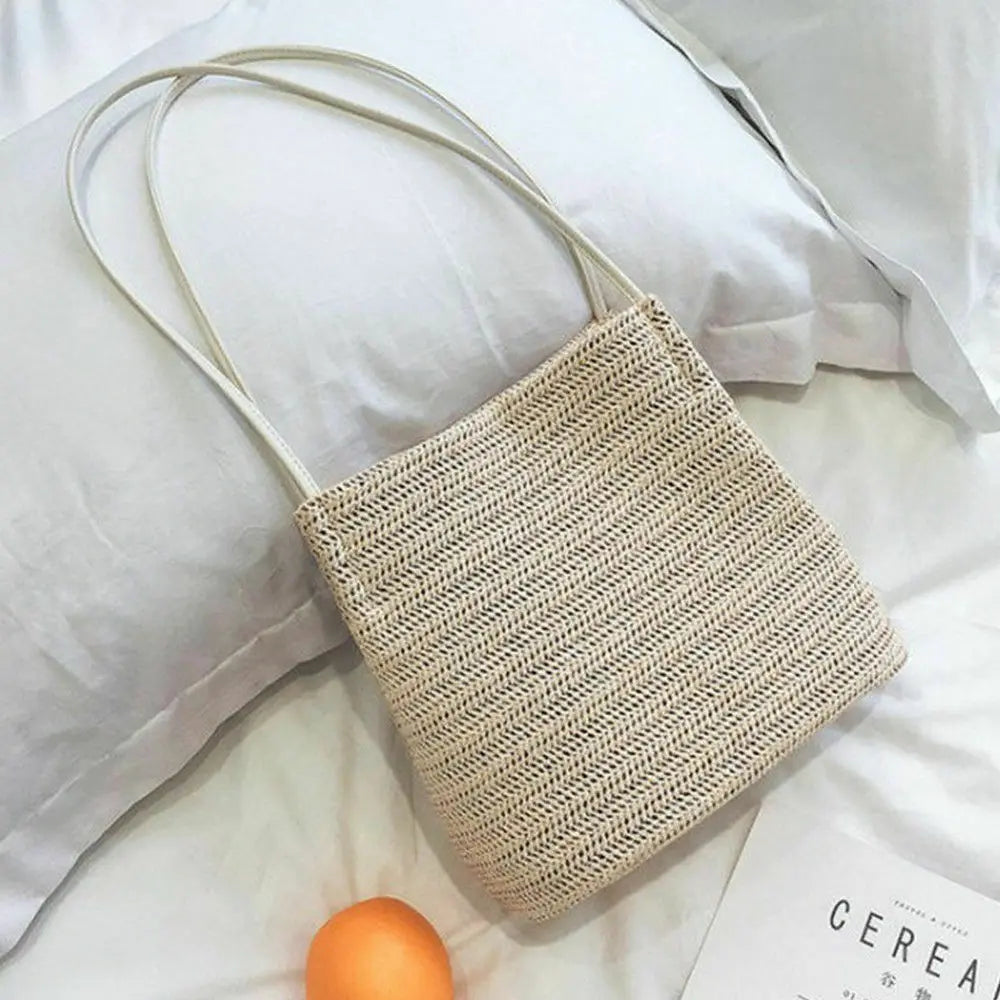 Women Straw Shoulder Bag Rattan Straw Crossbody Handbag