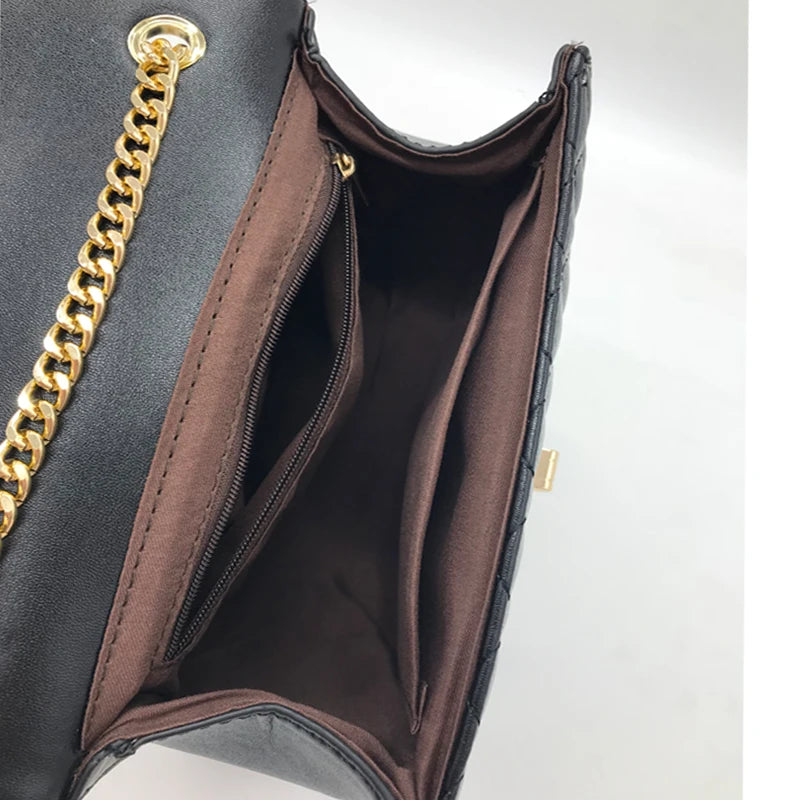 Plaid Women Messenger Bag Crossbody Chain Shoulder Handbag