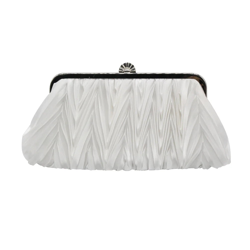 Pleated Evening Mini Satin Bag Lady Shoulder Handbag