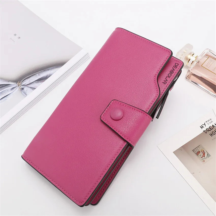 Scrub Leather Lady Purses Clutch Wallet Female Carteira Feminina W322