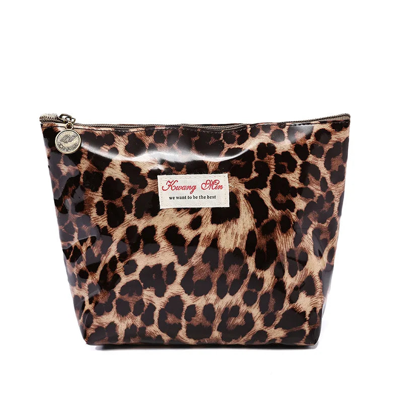 Leopard Cotton Zipper Makeup Bag for Women