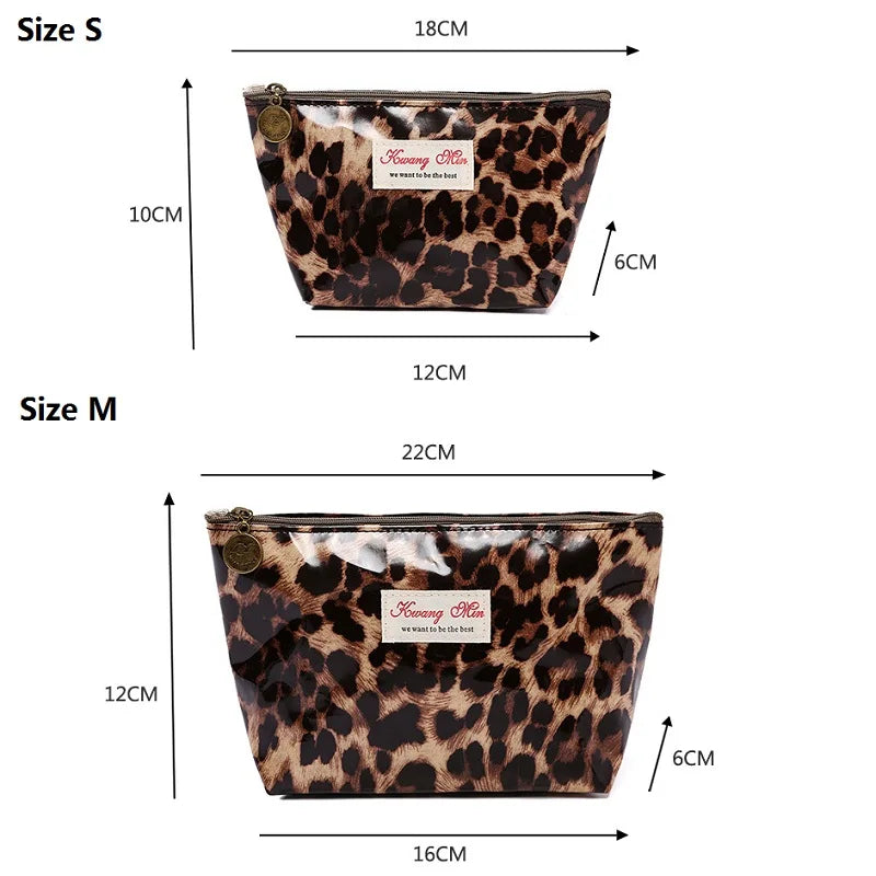 Leopard Cotton Zipper Makeup Bag for Women