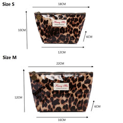 Leopard Cotton Zipper Makeup Bag for Women