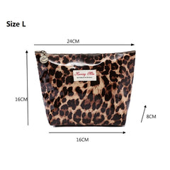 Leopard Cotton Zipper Makeup Bag for Women