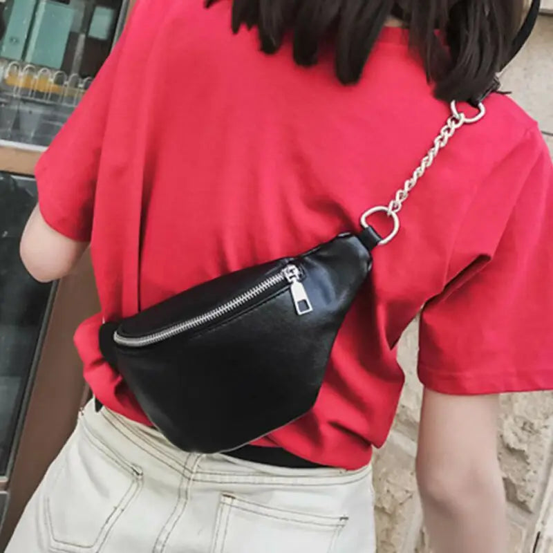 Women's Waist Bag Fanny Pack PU Bag Belt Purse Small Purse
