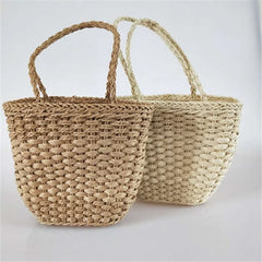 Japanese Women's Weaving Shoulder Bag for Travel Beach