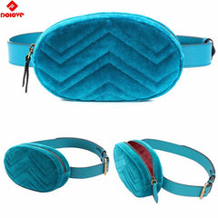 Women Leather Belt Bag Waist Bag Fanny Pack Red Beige