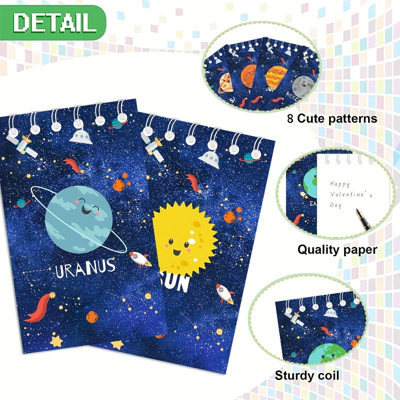 8-Pack Planets Solar System Mini Notebook for Students Space Party Favor