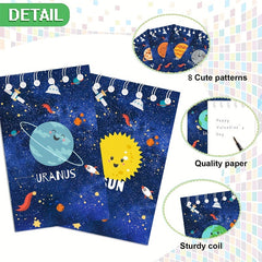 8-Pack Planets Solar System Mini Notebook for Students Space Party Favor