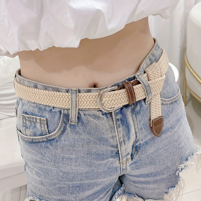 Men's Elastic Nylon Sport Braided Belt No Holes Waist Belt