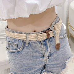 Men's Elastic Nylon Sport Braided Belt No Holes Waist Belt