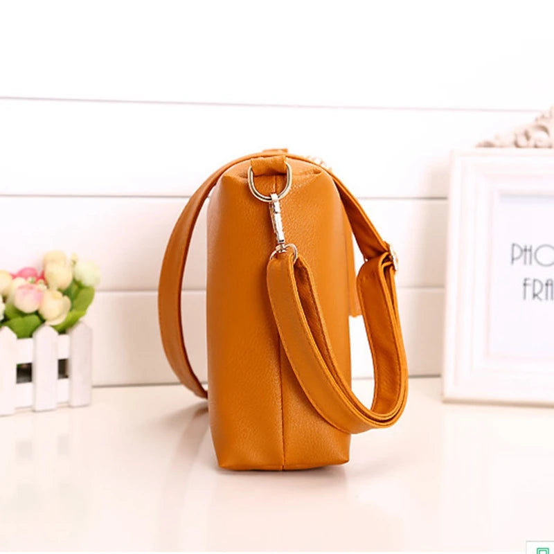 Women's Small Flap Shoulder Bag PU Leather Messenger Bag