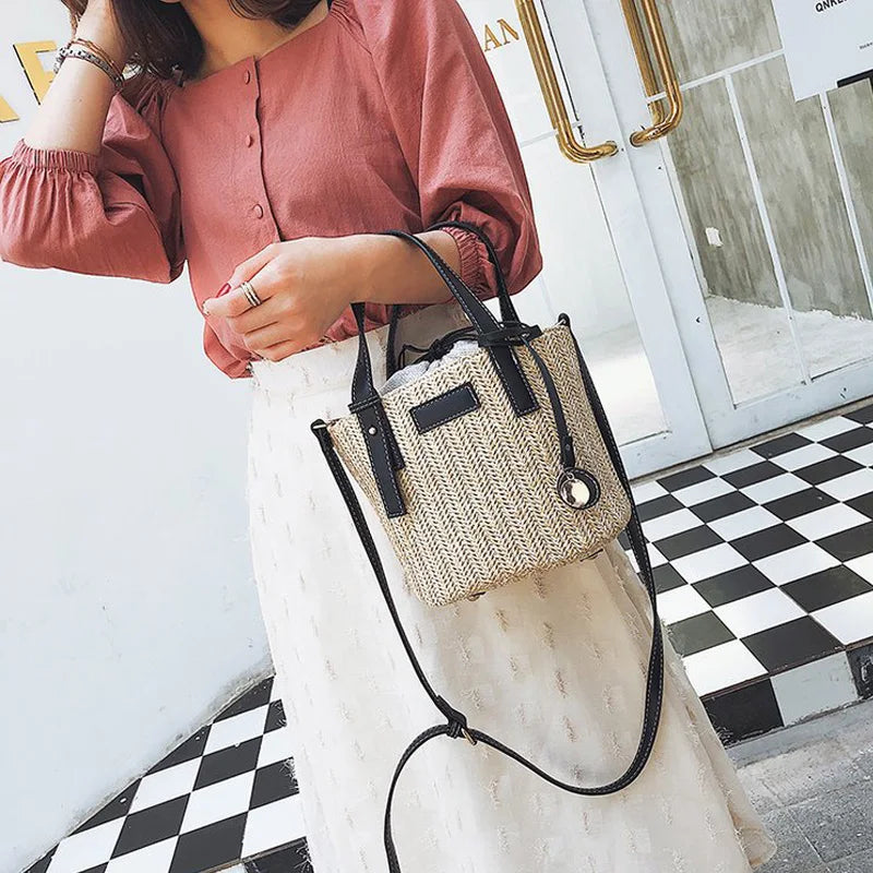 Straw Women's Beach Shoulder Bag Summer Wild Diagonal Bag