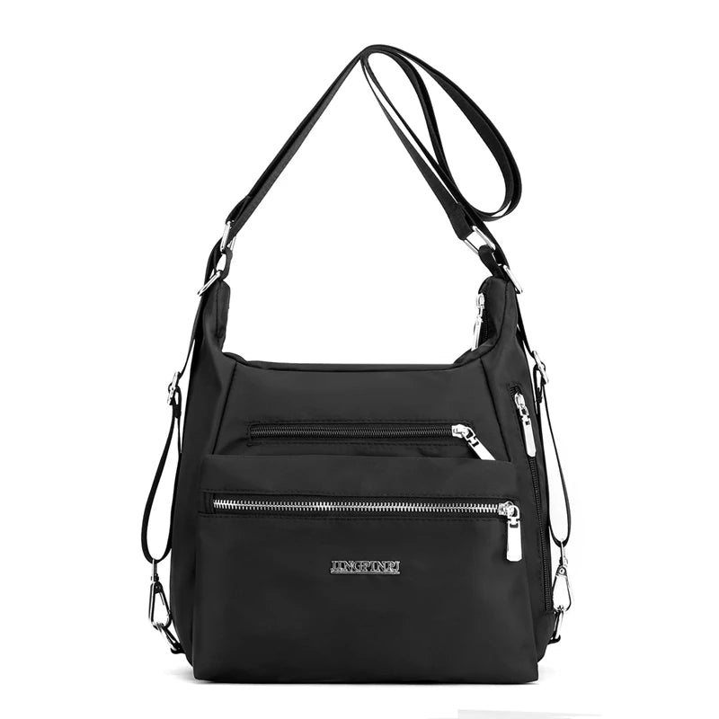 Waterproof Nylon Shoulder Bag Multi-pocket Messenger Bag
