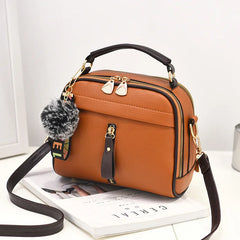 PU Leather Women Messenger Bag with Ball Toy