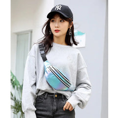 Holographic Fanny Pack Laser PU Waist Bag Girls Belt Bag
