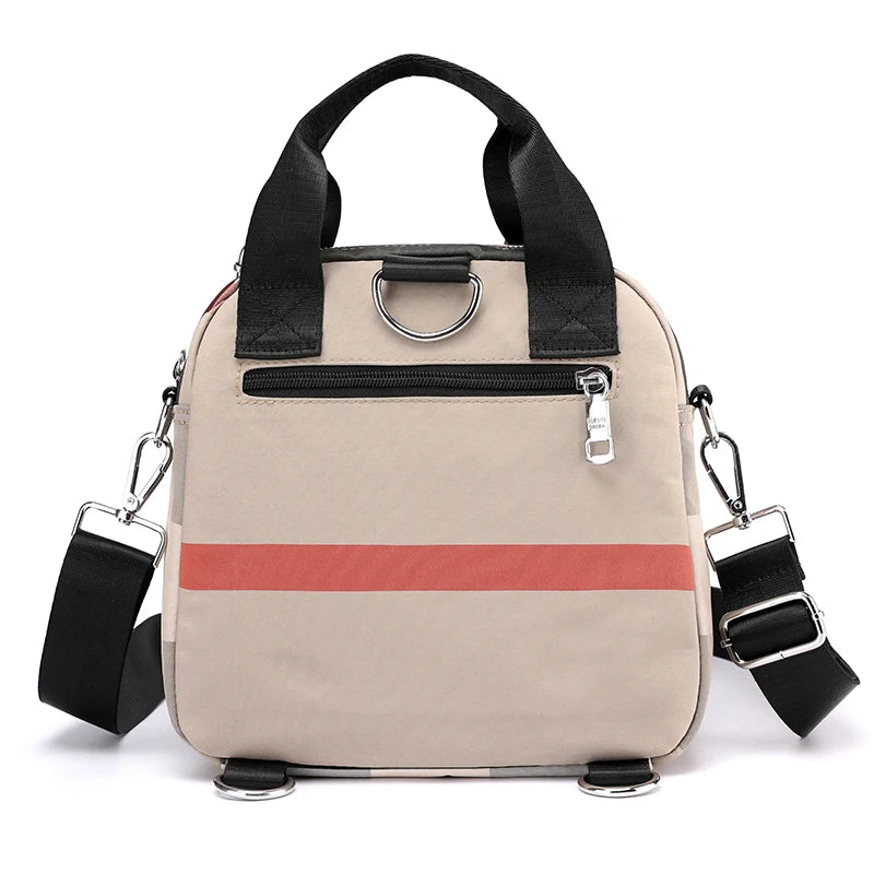 Lady Crossbody Shoulder Bag Lightweight Nylon Waterproof Stripe
