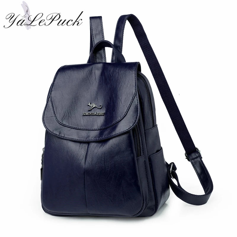 Studded Leather School Backpack for Teen Girls, Small Travel Shoulder Bag