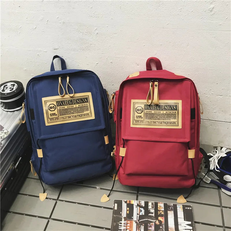 Large Capacity Canvas Travel Backpack Men's Women's College Student Schoolbag
