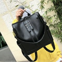 High Youth PU Leather Backpack for Teenage Female