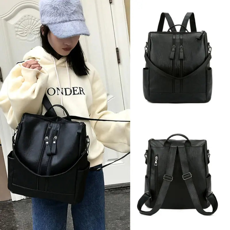 Woman Backpack High Youth PU Leather Backpacks for Teenage Girls