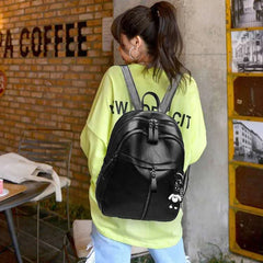 Women Backpack High Youth PU Leather Backpacks for Teenage Girls Female School B
