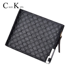 Men's Plaid Check Business Wallet with Zipper