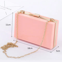 Woman Acrylic Pink Evening Clutch Classic Lady Crossbody Shoulder Bags