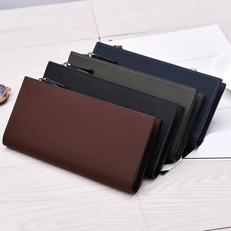 Men's Retro Long Wallet Multi-card Bit Leather Wallet