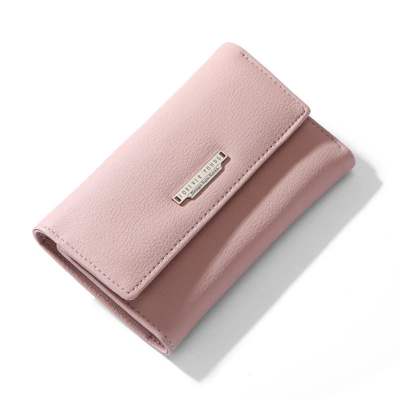 Women's Short Wallet College Wind Multi-Card Ladies Wallet PU