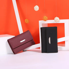 Women's Short Wallet College Wind Multi-Card Ladies Wallet PU