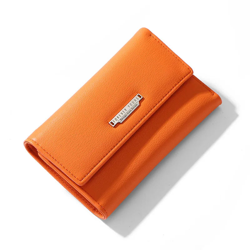 Women's Short Wallet College Wind Multi-Card Ladies Wallet PU
