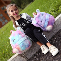 Fanny Plush Animal Backpack with Hairball