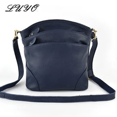 Natural Cow Leather Messenger Bag Small Crossbody Shoulder Bags For Women