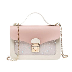 Chic Women Mini Square Chain Bag Star Sequin Crossbody Handbag