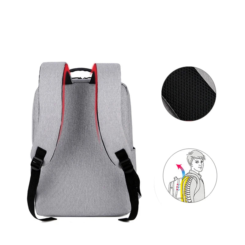 Travel Outdoor Backpack Laptop USB Rucksack Anti Theft Men Backbag