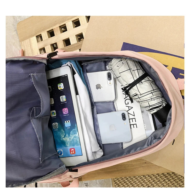Canvas Women Backpack School Bag Teenage Girl Travel Bag