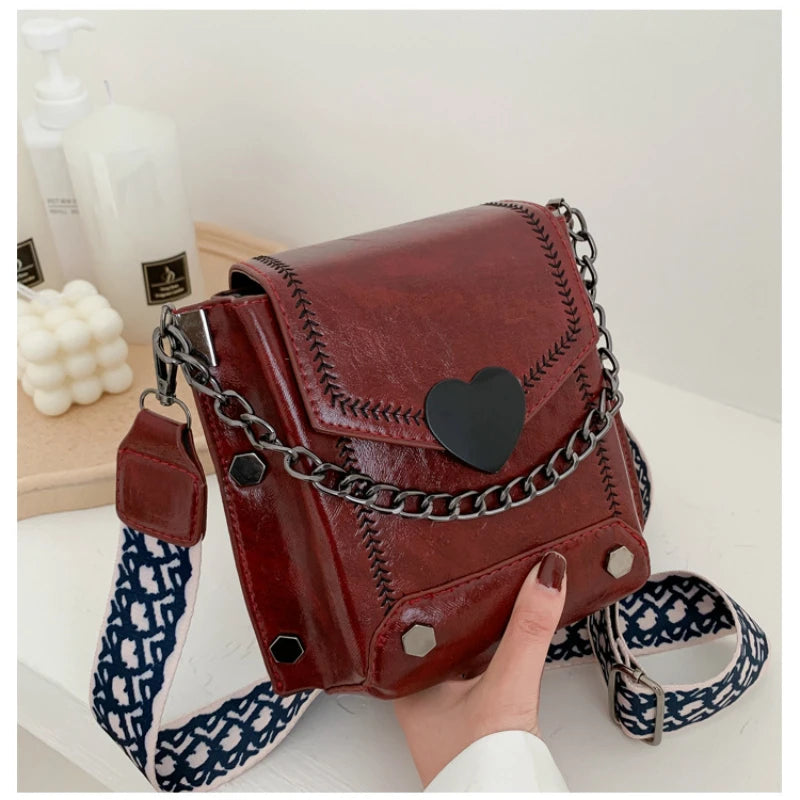 Women Messenger Bag Chain Shoulder Square Flap Bag