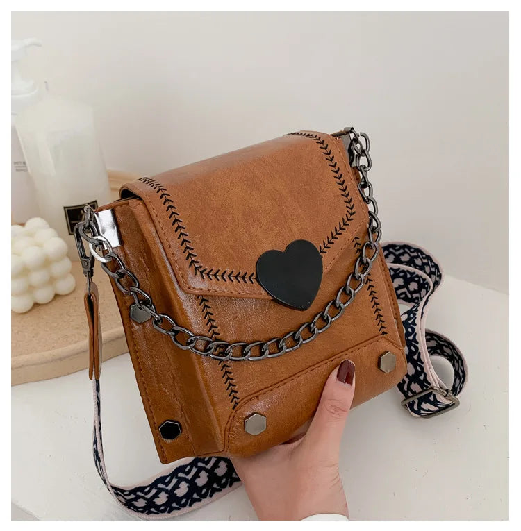 Women Messenger Bag Chain Shoulder Square Flap Bag