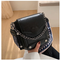 Women Messenger Bag Chain Shoulder Square Flap Bag