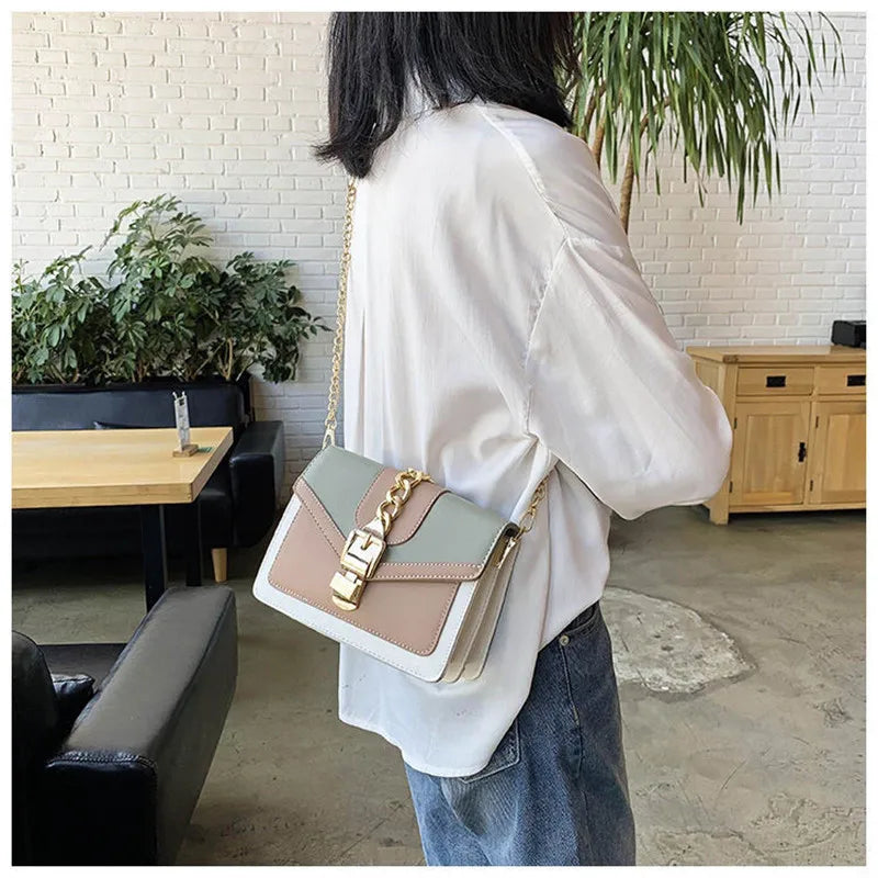 Women's PU Leather Messenger Bag Small Shoulder Handbag