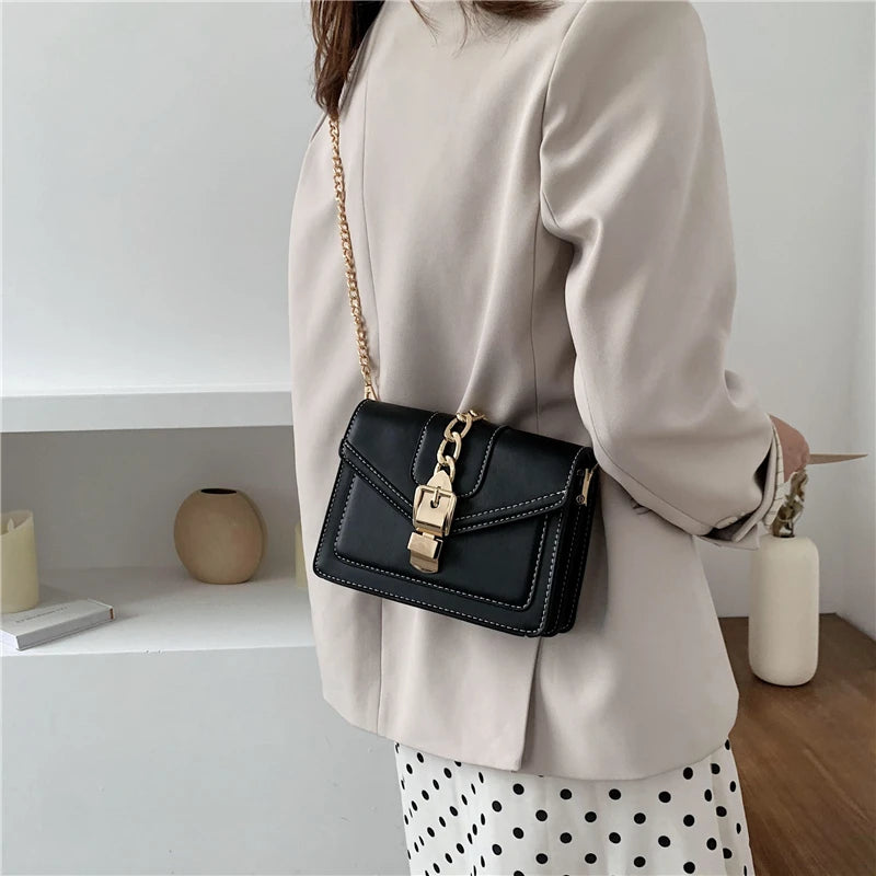 Women's PU Leather Messenger Bag Small Shoulder Handbag