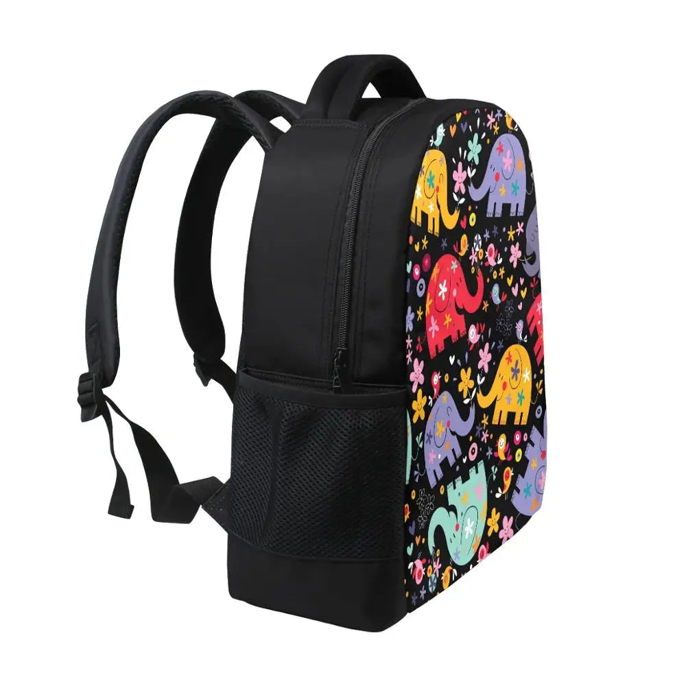 Elephant Print Backpack for Kids Boys Girls School Laptop Travel Shoulder Bag